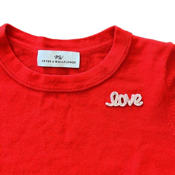 Never a wallflower fruit punch short sleeve crewneck sweater women’s medium - Picture 6 of 7